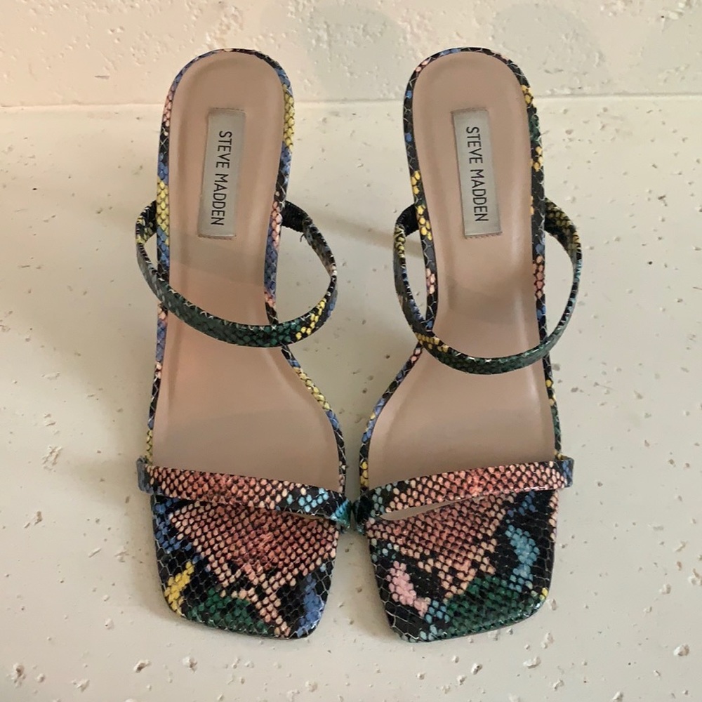 Steve Madden  colorful snake print heels